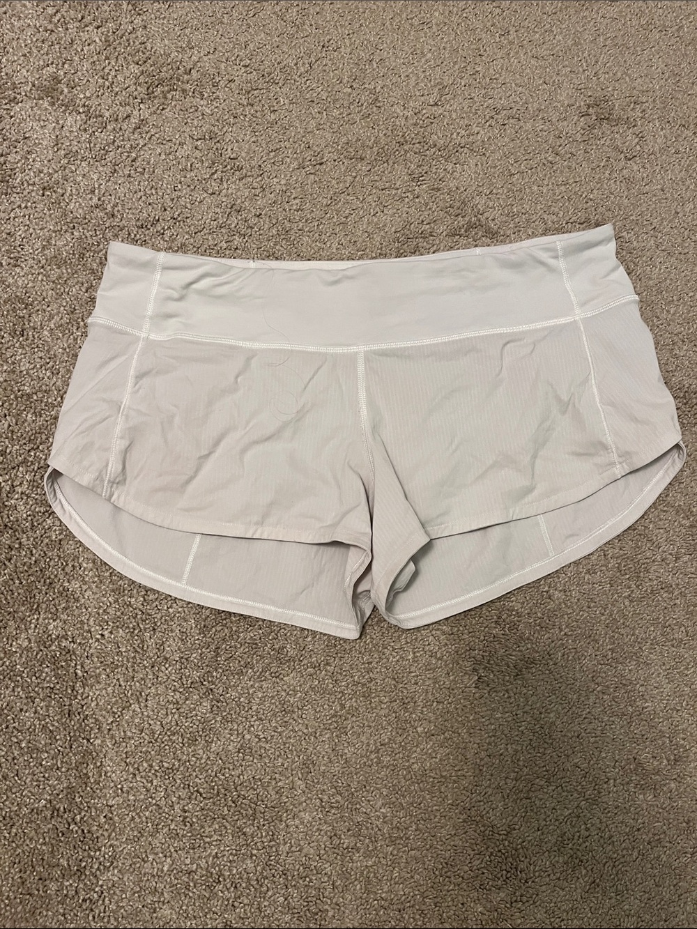 lululemon athletica Light Gray/Off-White Running Shorts